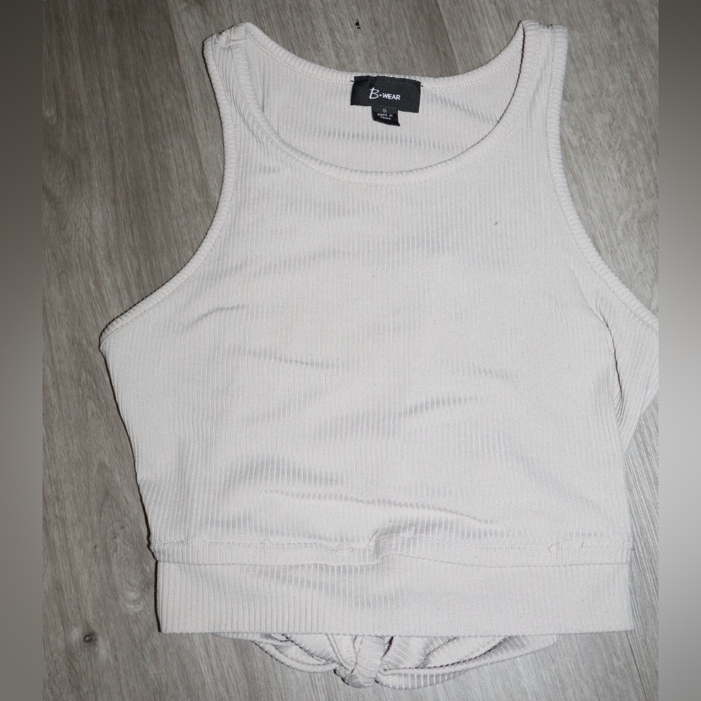 Bwear White Ribbed Tank Top